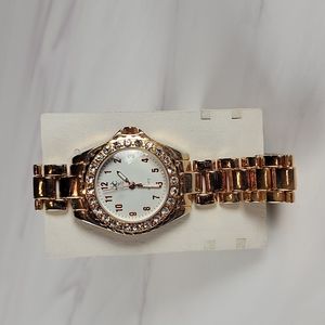 Rose gold tone fashion watch